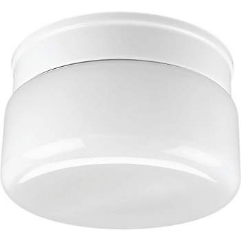 Progress Lighting Airpro 2-Light Flush Mount Ceiling Fixture, White, Glass Shade