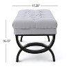 Hilton Ottoman Upholstered Ottoman Bench Footstool with Button Tufting & Diamond Stitching -ModernLuxe - 4 of 4