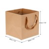 Unique Bargains Square Paper Bag with Handle Bouquet Packaging Gift Bag for Party Favor Brown 8''x8''x8'' 10 Pcs - image 2 of 4