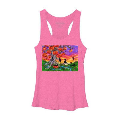 Women's Design By Humans WAITING FOR HALLOWEEN By Buddyforme Racerback Tank Top