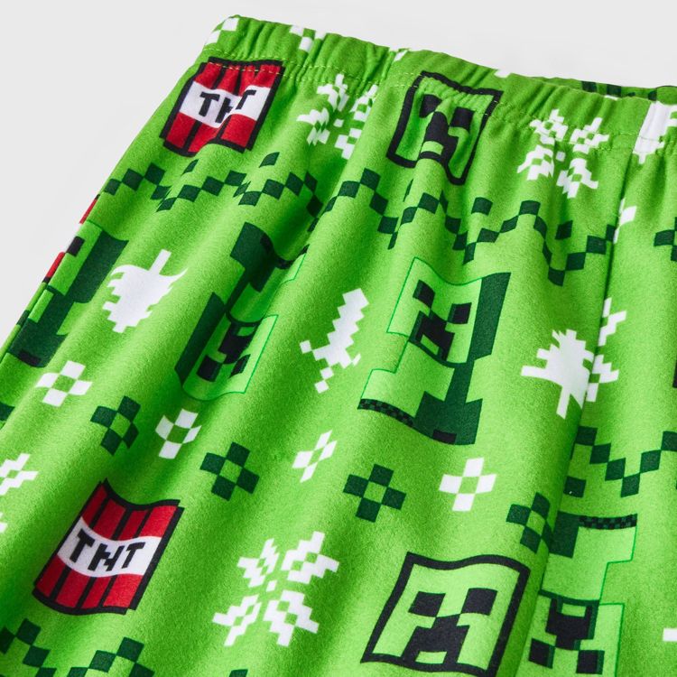 Boys' 2pc Minecraft Creeper Holiday Coat Pajama Set - Green L : Target