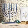 Modern Menorah Metal Hanukkah Candle Holder Blue - Threshold™ - 2 of 3