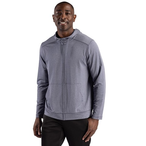 Clique Dash Recycled Mens Full Zip Hooded Sweatshirt - Navy Heather - S