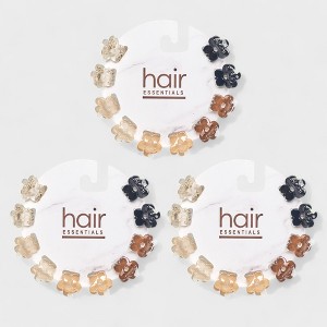 Hair Essentials 3 -Pack Mini Flower Hair Claw Clips - 30-Piece Set, Small and Lightweight, Neutral Colors for Everyday Hair Styling, 30pcs - 1 of 4