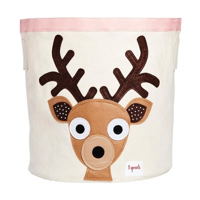 3 Sprouts UBNDEE Canvas Storage Bin Laundry and Toy Basket for Baby and Kids, Deer
