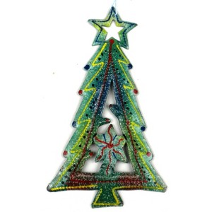Slickblue Handmade Hand-Painted Steel Christmas Ornament – Lightweight Holiday Decoration, 3 Options: Bell/Star/Tree - 1 of 1