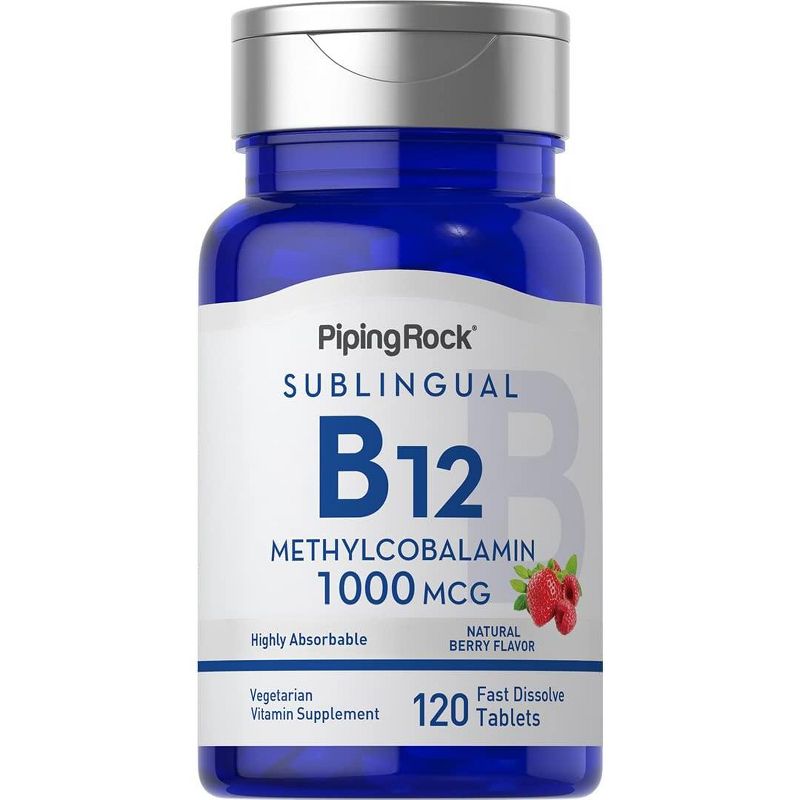 Piping Rock Methylcobalamin B-12 (Sublingual) 1000 mcg | 120 Fast Dissolve Tablets, 1 of 3