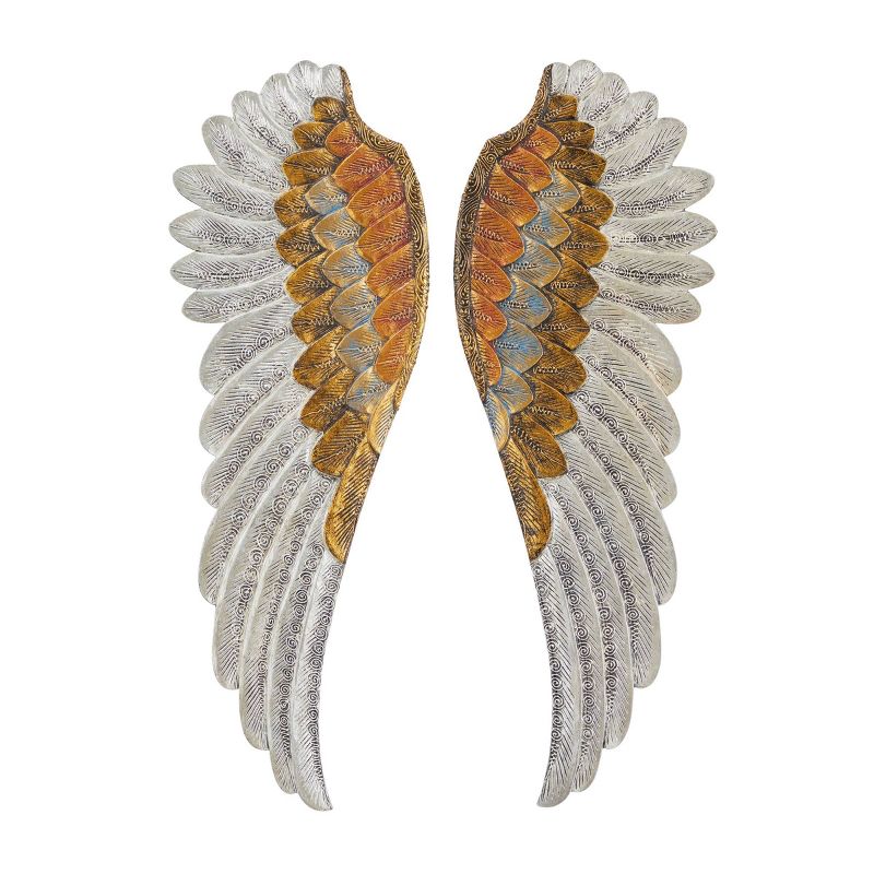 Wood Bird Carved Angel Wings Wall Decor Set of 2 Gold - Olivia &#38; May, 1 of 6