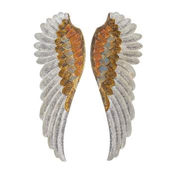 Wood Bird Carved Angel Wings Wall Decor Set of 2 Gold - Olivia & May