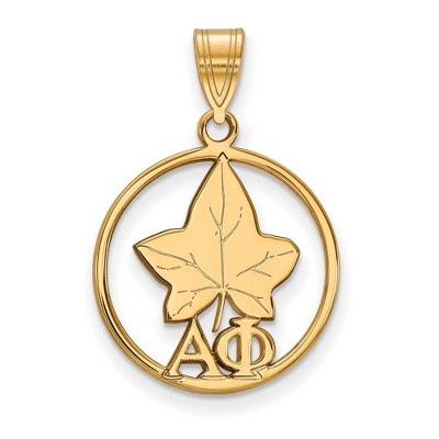Black Bow Jewelry 14k Yellow Gold Plated Sterling Silver Alpha Phi Greek Life Medium Pendant
