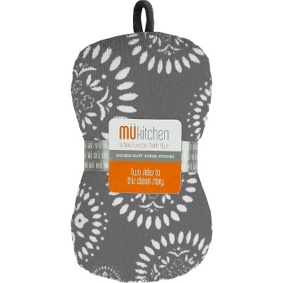 Mu Kitchen Durable Microfiber Sponge With Scrubber Medallion Gray Target   GUEST E0f62215 A364 4710 B57f Fd7b92a04211