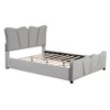 KTMBDW Twin Size/Full Size Upholstered Platform Bed with Velvet Upholstered Headboard and Wooden Slats Support, No Box Spring Needed - 4 of 4