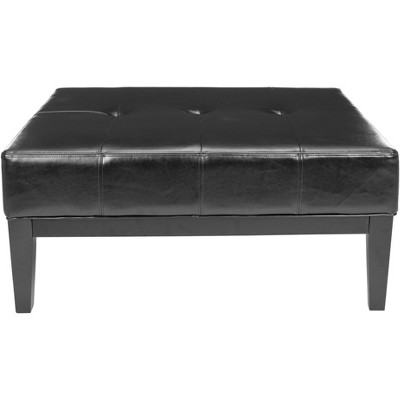 Fulton Large Square Cocktail Ottoman - Black - Safavieh