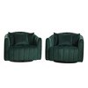 40.3" Velvet Oversized Swivel Barrel Chair and Half Sofa with Pillows - 3 of 4