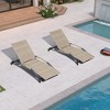 PURPLE LEAF Outdoor Chaise Lounge Chair Set of 2 Patio Pool Lounger Chairs with Wooden Armrest Sunbathing Tanning Recliner for Outside Backyard - 2 of 4