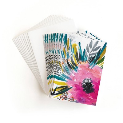 20ct Blank Cards Bright Bloom: pippa Stationery, Floral Design, Multicolor, Includes Envelopes, Botanical Pattern