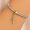 Gold-Plated Sterling Silver Cross Charm with Crystal - "Have Faith" Christian Pendant for Bracelets - 3 of 4