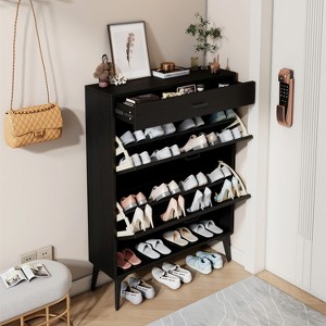 MAYEERTY Sturdy Construction & Modern Design Space-Saving Shoe Cabinet for Entryway & Closet - 1 of 4
