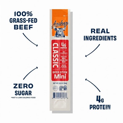 Archer Jerky Classic Beef Mini Meat Sticks - 4oz/8ct