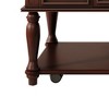 ORRD Farmhouse Coffee Table with Locking Wheels & Drawer, Retro Movable Cocktail Table with Solid Wood Legs for Living Room（Espresso） - 3 of 4