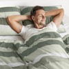 3-Piece King/Cal King Stripe Textured Print Comforter Set,Sage - 2 of 4