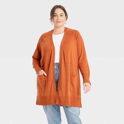 Women S Plus Size Cardigan Ava Viv Rust 3x Target