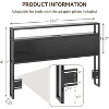 Headboard with LED Lights, Charging Ports & Storage - Brown Industrial Wood and Metal Design, Easy Assembly - 2 of 4