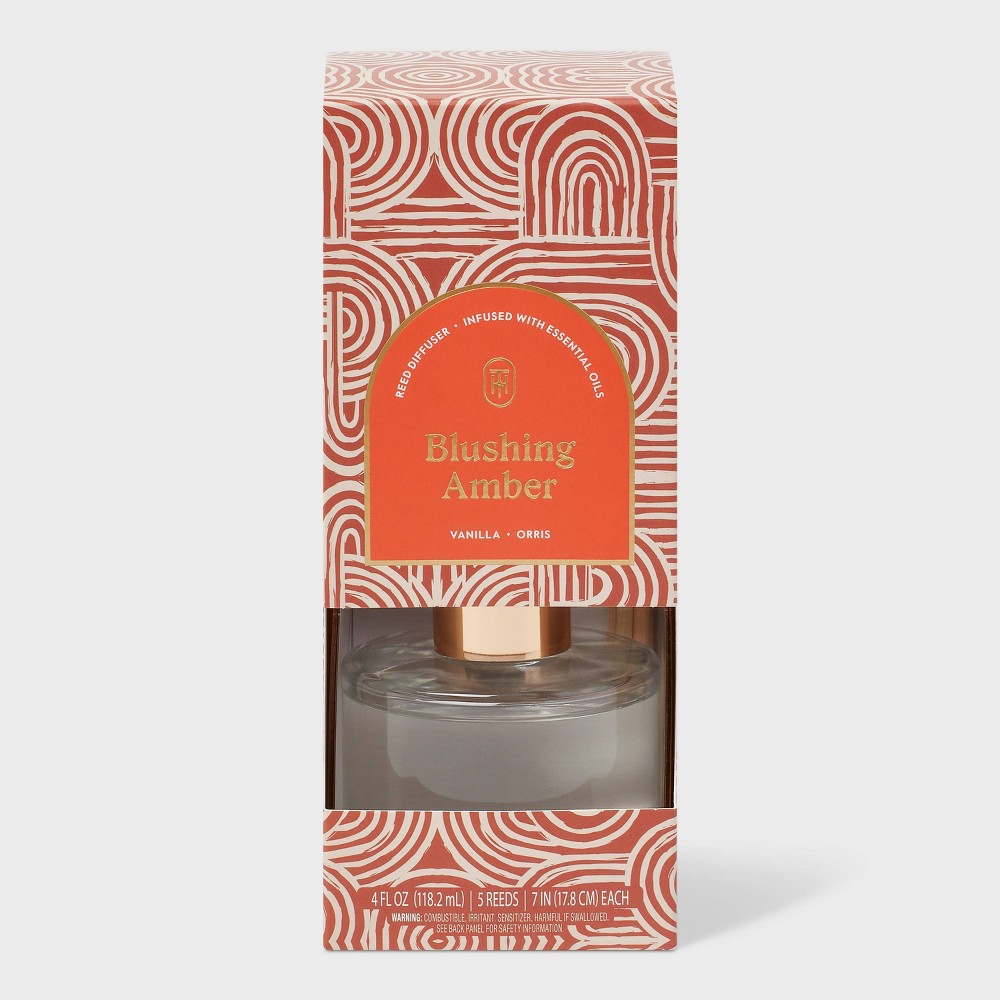 4oz Boxed Reed Diffuser - Blushing Amber - Threshold