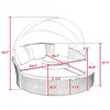 GDFStudio Regan Outdoor Patio Round Rattan Daybed with Retractable Canopy and Sectional Seating - 4 of 4