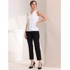 Allegra K Women's Elegant Chiffon V Neck Sleeveless Work Pleated Blouse - 4 of 4