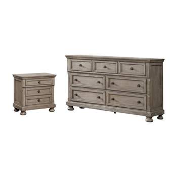 2pc Earl Nightstand and Dresser Set Gray - HOMES: Inside + Out