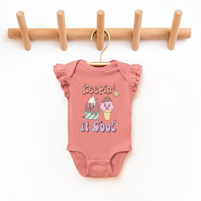 The Juniper Shop Keepin' It Cool Ice Cream Baby Flutter Sleeve Bodysuit