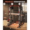Home Gym All in One, 2200LBS Squat Rack Power Cage with Smith Bar, LAT Pull-Down, Cable Systems, Leg Hold-Down and More Attachments - 4 of 4