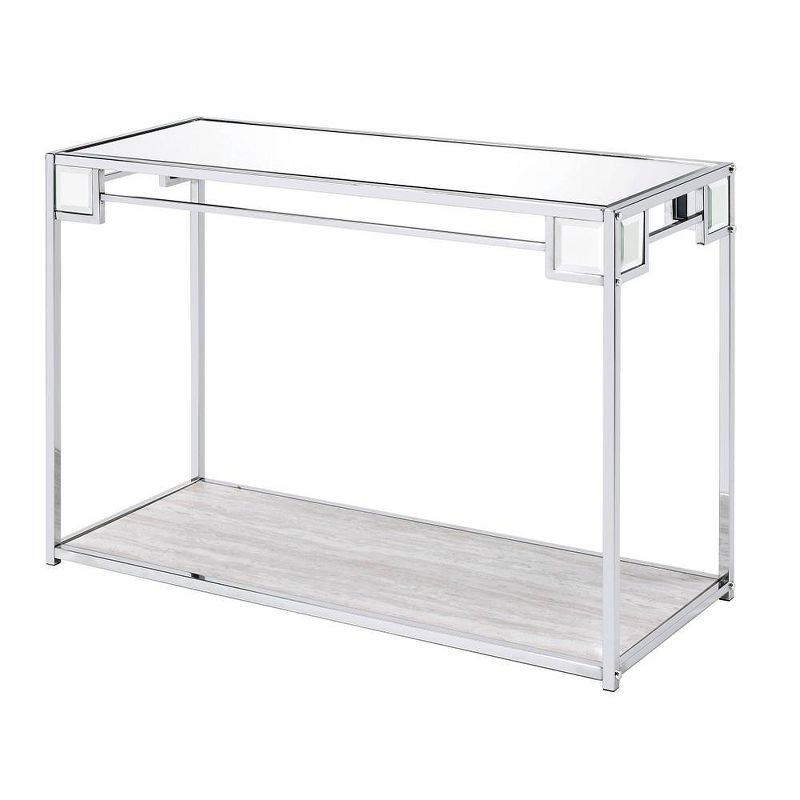 44&#34; Asbury Accent Table Mirrored/Chrome - Acme Furniture, 5 of 6