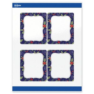 Avery Labels, 4" x 3-1/3", Silver-Navy, Glossy, 40ct - 1 of 4