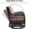 3-Piece Outdoor Wicker Bistro Set with 360 Swivel Rocking Chairs, Includes Premium Cushions and Armored Glass Top Side Table, Perfect Patio Furniture - 4 of 4