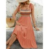 Womens Dress Smocked Sleeveless A Line Print Shoulder Tie Detail Midi Dress - 4 of 4