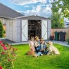 8x10 FT Outdoor Backyard Storage Shed,Iron-Wood Frame Garden Storage Shed with Two Doors and Window,Tool Shed with All-Weather Design-Coolbibila - 2 of 4