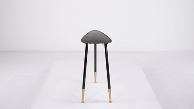 Black Solid Triangle 24" Metal Accent Table