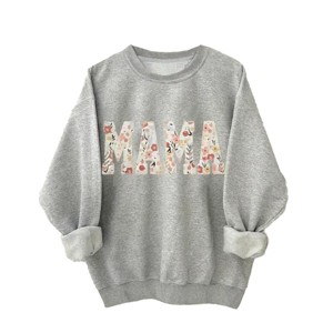 Plus Size Sweatshirts with Crew Neck Long Sleeve Pullover Sweat Shirts MAMA Sweatshirts for Plus Size Women - 1 of 4