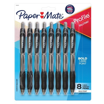 Paper Mate 8pk Ballpoint Pens Profile 1.4mm Black