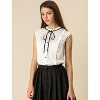 Allegra K Women's Cute Tie Neck Sleeveless Ruffle Button Down Chiffon Summer Shirt - 2 of 4