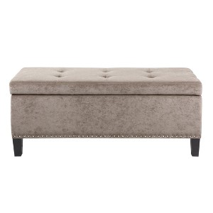 NicBex Modern 42" Storage Bench Upholstered Accent Stools with Tufted Top for Bedroom and Entryway - 1 of 4