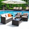 Tangkula 8pcs Outdoor Rattan Sectional Sofa Set w/Cushion Armrest Patio - 4 of 4
