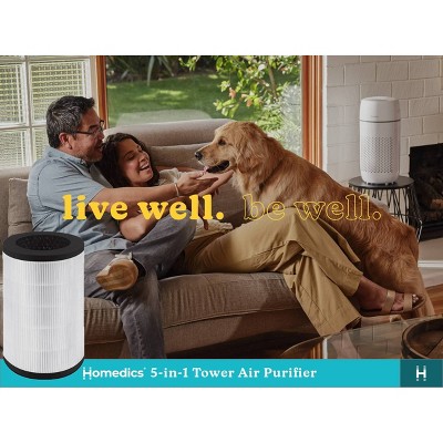 White True HEPA Air Purifier Filter with Carbon Odor Filtration