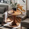 Hommoo Wooden Round End Table - 3 of 4