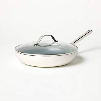 12" Nonstick Ceramic Coated Aluminum Frypan with Cover - Figmint™