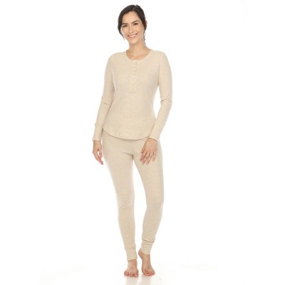 White Mark Women's Waffle Pajama Set