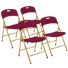 HOMLUX 6ft Portable Folding Table Sets with 4 Chairs, Built-in Wheels, Indoor Outdoor Camping - 2 of 4