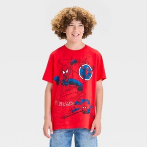 Boys' Spider - Man Graphic Short Sleeve T-Shirt - Red - 1 of 4
